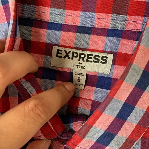 EXPRESS Fitted Long sleeves classic collar15-151/2 - Picture 4 of 8